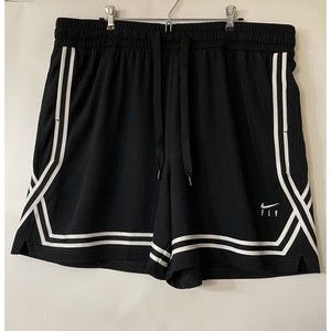 Nike Fly Women’s Basketball Shorts Size 2X Black Dri-Fit Loose Fit Drawstring